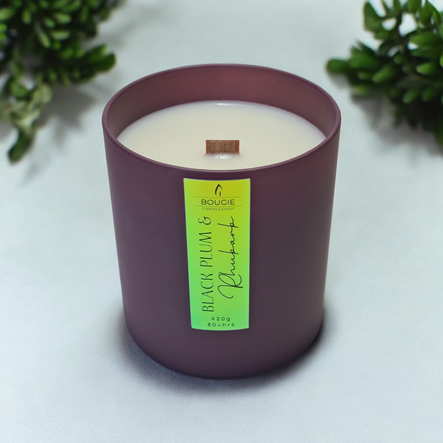 Bougie parfumée classique "Prune noire & rhubarbe"