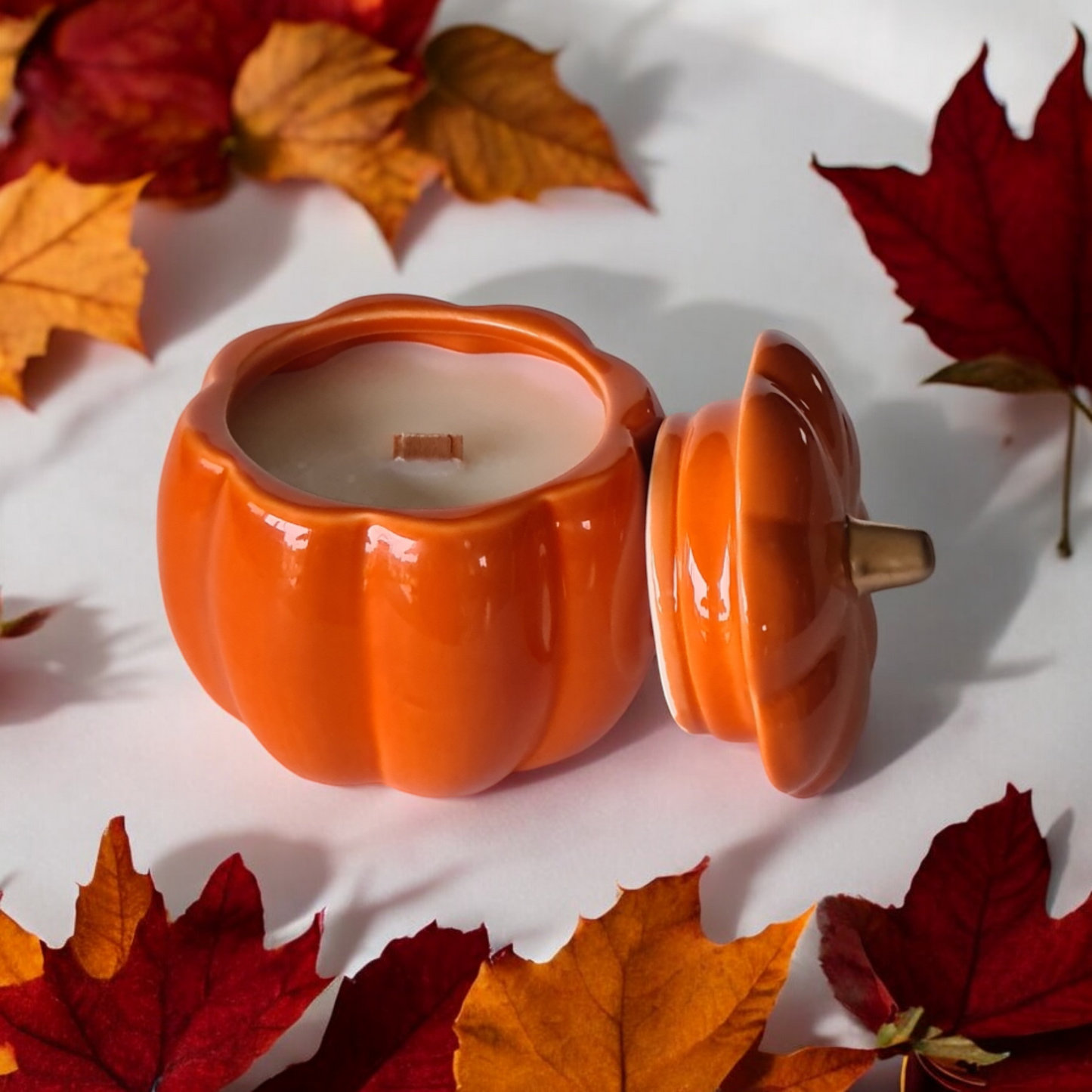 Pompoenkaars keramiek oranje