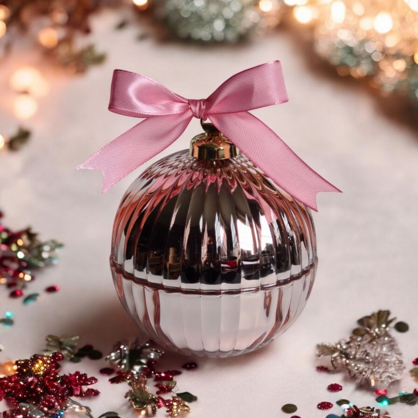 Geurkaars kerstbal "Myrrh & Tonka"