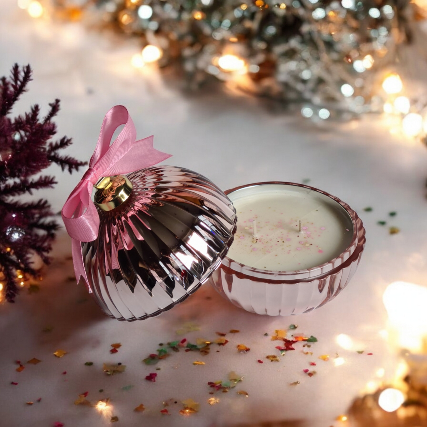 Geurkaars kerstbal "Myrrh & Tonka"