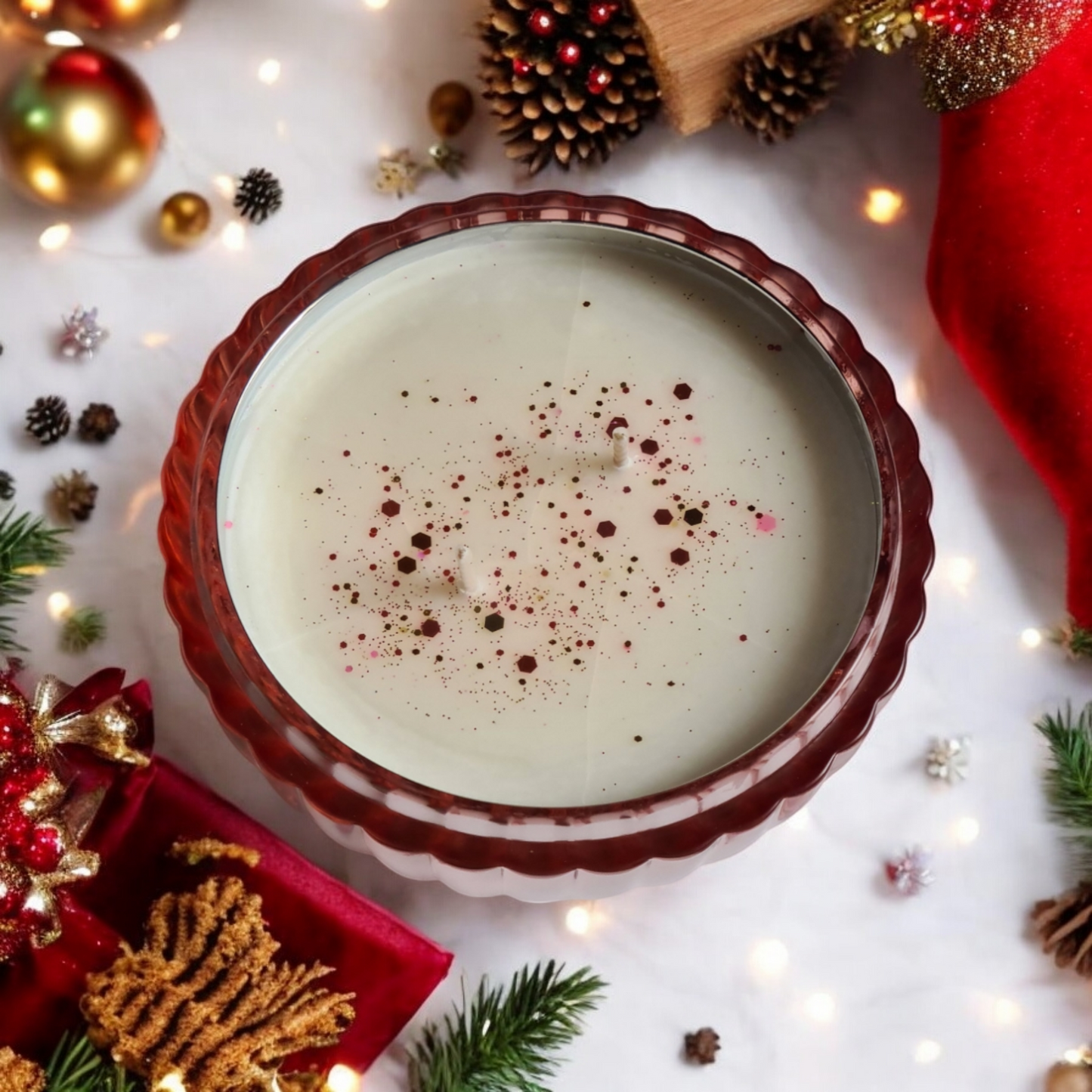 Geurkaars kerstbal "Myrrh & Tonka"