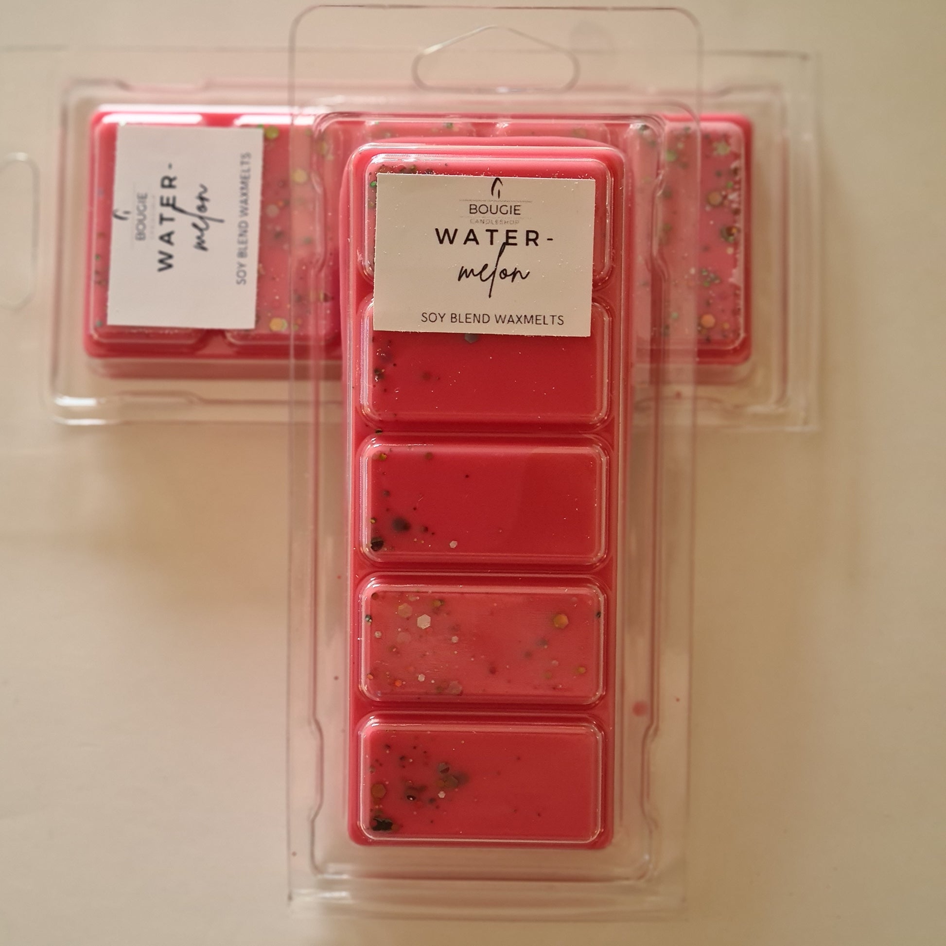 Waxmelt snapbar watermeloen, watermelon, rode kleur met glitters