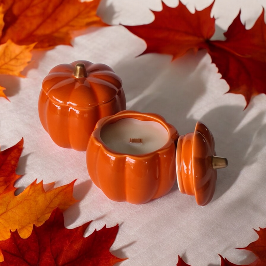 Pompoenkaars keramiek oranje