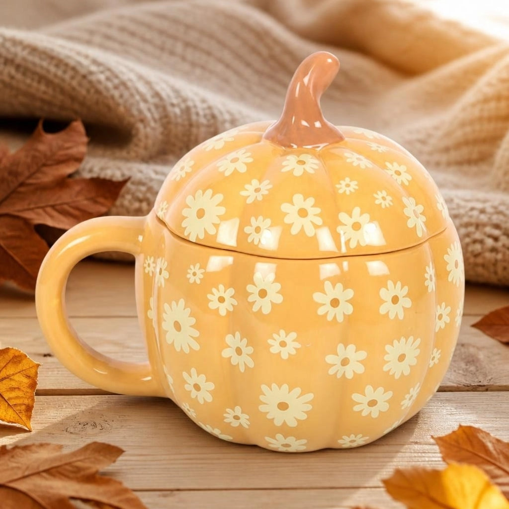 Groovy Pumpkin mok met deksel