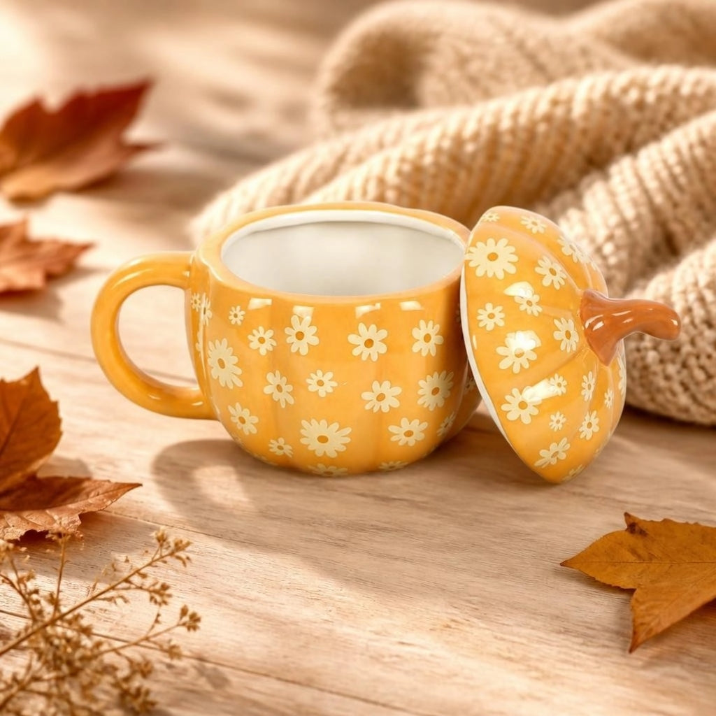 Groovy Pumpkin mok met deksel